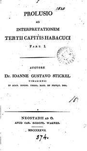 Cover of: Prolusio ad interpretationem tertii capitis Habacuci