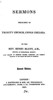 Cover of: Sermons preached in Trinity church, Upper Chelsea