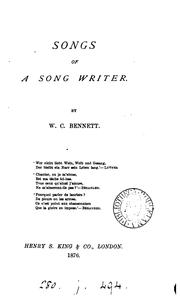 Cover of: Songs of a song writer