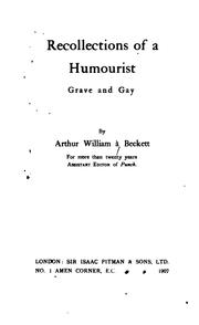 Cover of: Recollections of a Humorist, Grave and Gay
