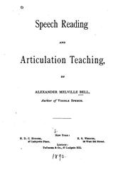 Cover of: Speech Reading and Articulation Teaching