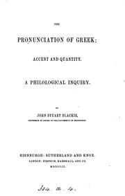 Cover of: The pronunciation of Greek: accent and quantity