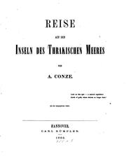 Cover of: Reise auf den Inseln des thrakischen Meeres by Alexander Conze