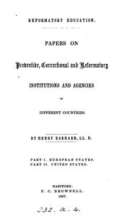 Cover of: Reformatory education, papers by Henry Barnard