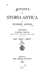 Cover of: Rivista di storia antica