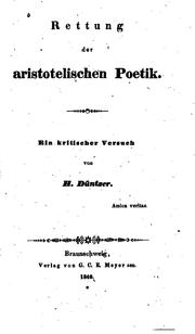Cover of: Rettung der aristotelischen Poetik: Ein kritischer Versuch