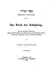 Cover of: Sefer Yetsirah(sepher Jesirah): Das Buch der Schöpfung