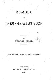 Romola: & Theophrastus Such by George Eliot