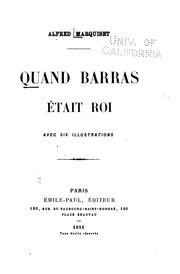 Cover of: Quand Barras était roi