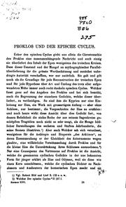 Proklos und der epische Cyclus by Erich Bethe