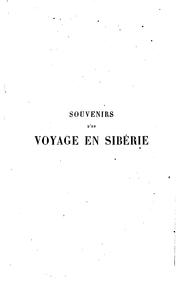 Cover of: Souvenirs d'un voyage en Sibérie