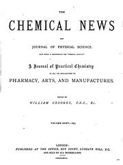Cover of The Chemical News and Journal of Industrial Science by [name missing]