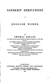 Cover of: Sanskrit Derivations of English Words
