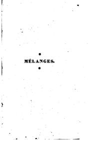 Cover of: Mélanges: feuilletons politiques et littéraires, scènes contemporaines