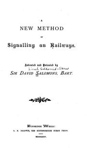 Cover of: A New Method of Signalling on Railways by 