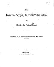 Cover of: Ueber Dares von Phrygien, de Excidio Troiae Historia