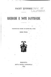 Cover of: Ricerche e note dantesche