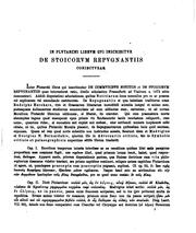 Cover of: In Plutarchi librum qui inscribitur "De Stoicorum repugnantiis" coniecturae