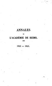 Cover of: Annales de l'Académie de Reims by 