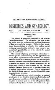 American Homeopathic Journal of Gynaecology and Obstetrics by No name