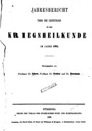 Cover of: Jahresbericht über die Leistungen in der Kriegsheilkunde by [name missing]