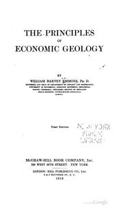 Cover of: The Principles of Economic Geology | 