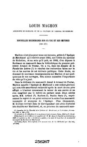 Cover of: Louis Machon: apologiste de Machiavel et de la politique du Cardinal de Richelieu. Nouvelles ...