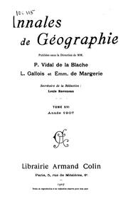 Cover of: Annales de géographie