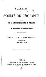 Cover of: Bulletin de la Société de géographie