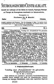 Cover of: Neurologisches Zentralblatt by 