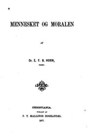 Cover of: Mennesket og moralen