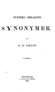 Cover of: Svenska språkets synonymer by Anders Fredrik Dalin