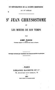 Cover of: Un réformateur de la société chrétienne au IVe siècle: St Jean Chrysostome et les moeurs de son ...
