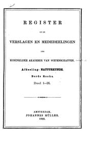 Cover of: Verslagen en mededeelingen der Koninklije akademie van wetenschappen: Afdeeling natuurkunde by 