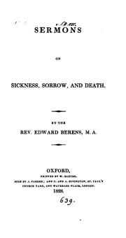 Cover of: Sermons on sickness, sorrow, and death