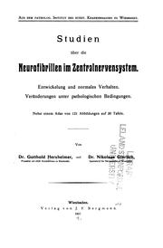 Cover of: Studien über die Neurofibrillen im Zentralnervensystem