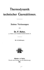 Cover of: Thermodynamik technischer Gasreaktionen: Sieben Vorlesungen