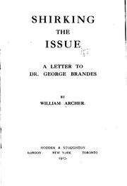 Cover of: Shirking the Issue: A Letter to Dr. George Brandes