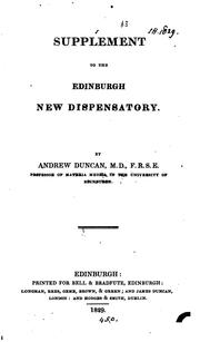 Cover of: Supplement to The Edinburgh new dispensatory