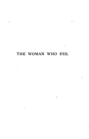 Cover of: The Woman who Did by Grant Allen
