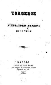 Cover of: Tragedie /di Alessandro Manzoni