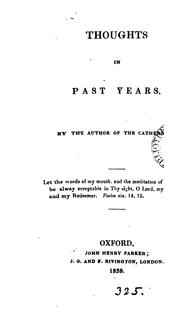 Cover of: Thoughts in past years, by the author of The cathedral