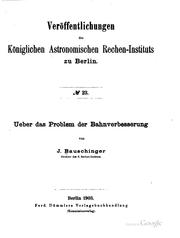 Cover of: Ueber das Problem der Bahnverbesserung