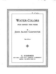 Cover of: Water-colors: Four Chinese Tone Poems
