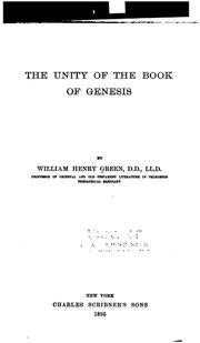 Cover of: The Unity of the Book of Genesis by William Henry Green