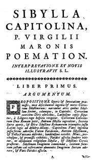 Cover of: Sibylla capitolina: Publii Virgilii Maronis poemation; interpretatione et notis illustratum a S. L.