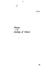 A History of the New York Academy of Sciences by Herman Le Roy Fairchild