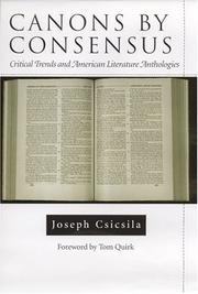 Cover of: Canons by consensus by Joseph Csicsila