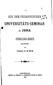 Cover of: Aus dem pädagogischen Universitäts-seminar zu Jena...