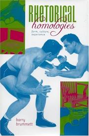 Cover of: Rhetorical homologies by Barry Brummett